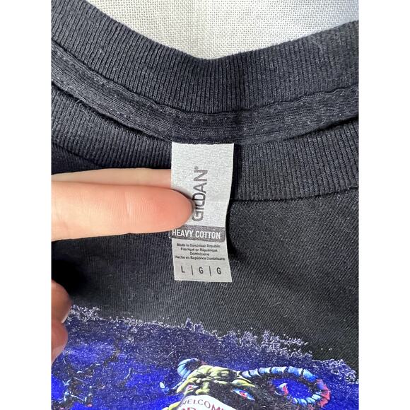 Retro 90s Goosebumps Spooky Horrorland Emo Halloween Black Tee Shirt - Picture 5 of 5